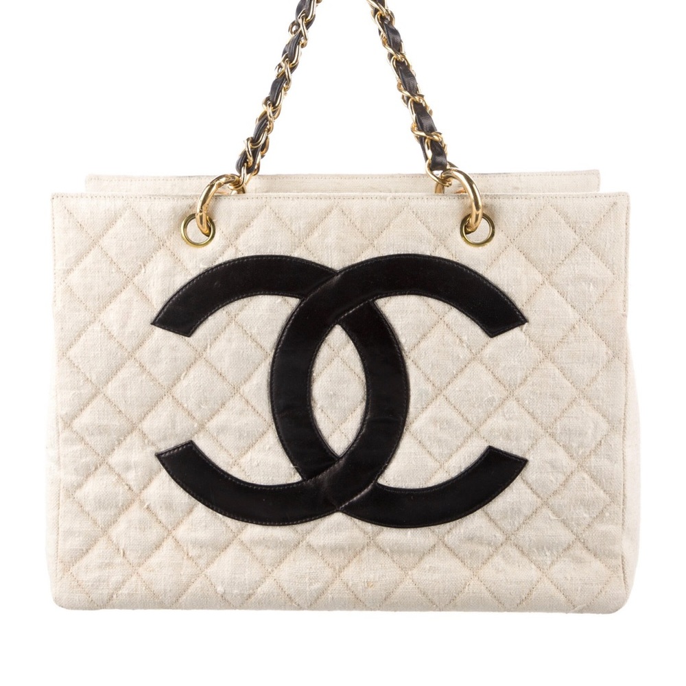 Authentic Vintage CHANEL Canvas CC Tote🖤🤍